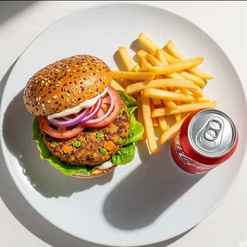 Veggie Burger With Chips 